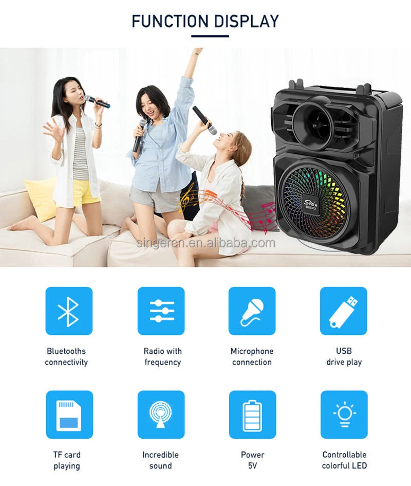 Sing-e ZQS1361 Portable Karaoke Speaker with Mic